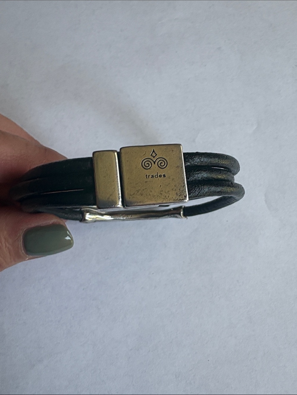 Black Leather Multi-Strand Bracelet with Silver-Tone Accents - Picture 4 of 4